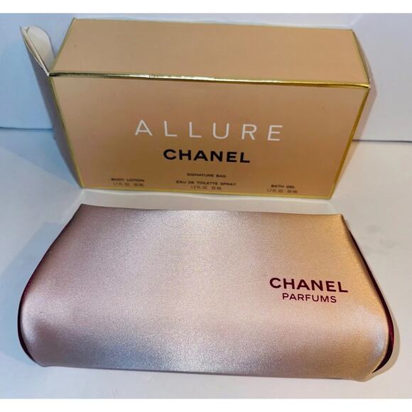 Chanel Allure signature cosmetic bag with box pink GWP vintage - Picture 3 of 10